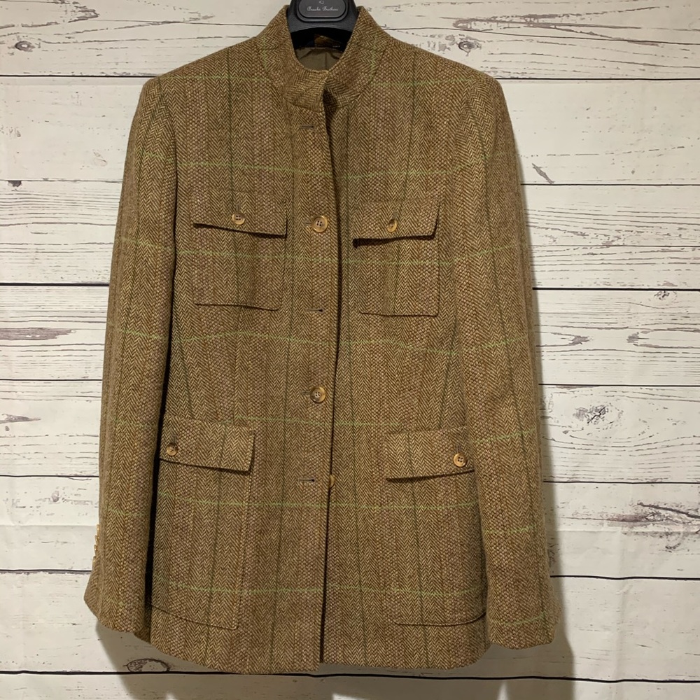 Brooks Brothers Checked Wool Tweed Jacket Sz 10